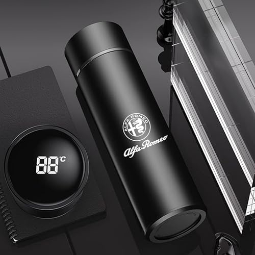Vacuum Flasks Led Digital Temperature Display Stainless Steel Insulation Mugs Intelligent Thermo Cups for Alfa Romeo Giulia Stelvio Giulietta 159 147 156