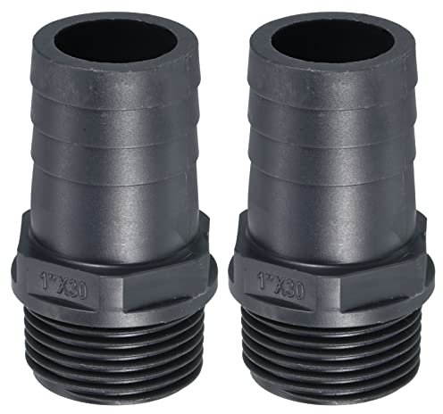 PATIKIL UPVC Barb Arrosage Raccord, 2 Paquets 30mm Barbelé G1 Mâle Fil Tuyau Connecteur Adaptateur Rapide Raccords pour Eau Carburant Air, Gris