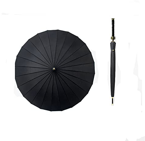 HOLABONITA Samurai-Regenschirm Sunny Rain Regenschirm Cospay Dress Up Regenschirm UV-Regenschirm mit langem Griff 24 Rippen