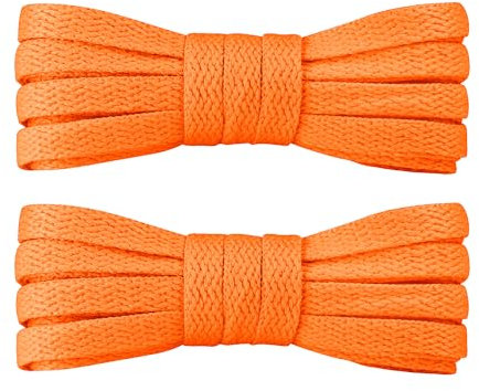 7STROBBS Cordones Naranja,Cordones Planos de Converse Altas Bajas Air Force Deporte,8mm Anchos Cordones de Zapatos de Niños Adultos,Cordones para Converse Azul(150cm-2 Pares)