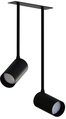Licht-Erlebnisse Deckenstrahler Unterputz H: 34-39 cm schwenkbar verstellbar 2-flammig GU10 Schwarz Einbau Deckenlampe Wohnzimmer Küche