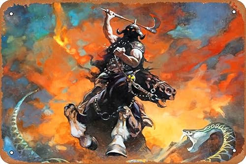 Death Dealer Frank Frazetta Poster, Retro-Metallschilder, Vintage-Wanddekoration, Kunst-Blechschild, 20 x 30 cm