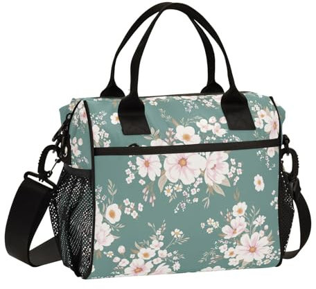 junzan Lonchera de flores de primavera con correa para el hombro, loncheras para mujeres y hombres, loncheras para la universidad