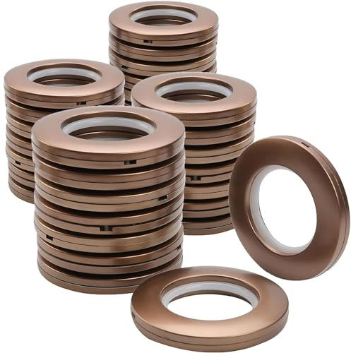 32 Piezas Anillas para Cortinas, Ojales para Cortinas, Anillas para Cortinas, Ojales de Tela, Anillas para Cortinas, para Cortinas de Ventana,Cortinas para Puertas de Vestuario (Color café)