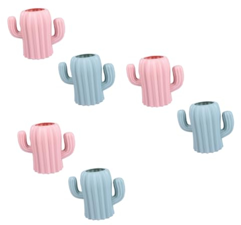 Operitacx 6pcs Pink Desk Pen Holder Storage Tray Storage Boxes Brush Pot Jar Makeup Brush Holder