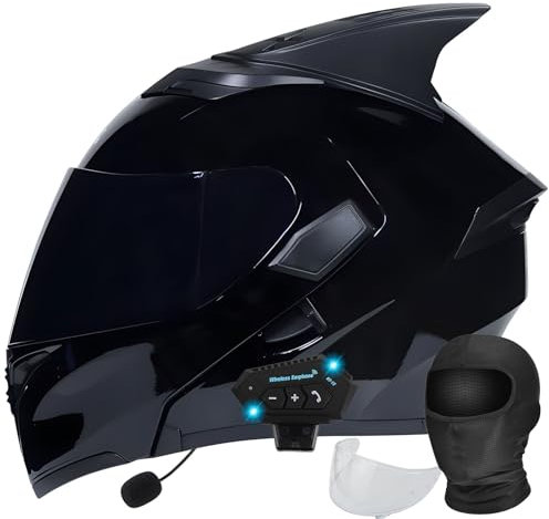 Casque Moto Intégré Modulable, ECE Homologué Homme Casque de Scooter, Coque ABS Combinée à Une Couche Tampon Eps Full Face Casques avec Visière