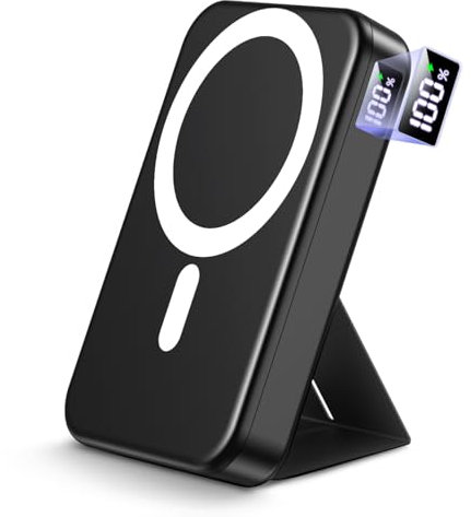Power Bank, Portable Charger 12000mAh Compatible with Magsafe, PD 22.5W USB-A Fast Charging, Battery Pack with Typ-C Inputs and Output and LED Display for iPhone 16/15/14/13/12/Pro/Pro Max Series