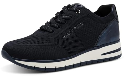 Marco Tozzi Damen Sneaker flach mit Wechselfußbett Sportlich, Blau (Dk.Navy Comb), 38 EU