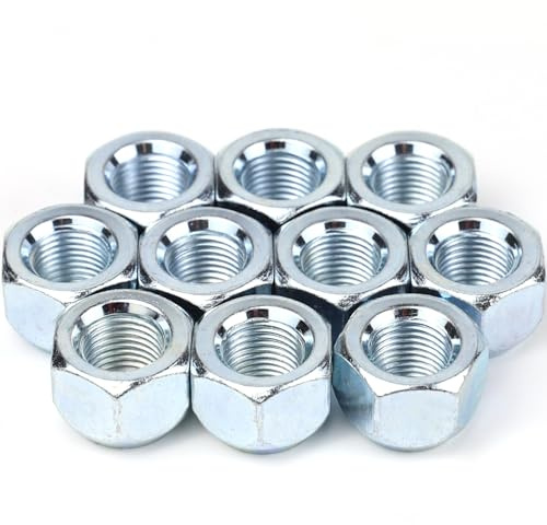Wogomz 10 Stück 1/2-20 Zoll Anhänger-Radmuttern, verzinkte 509 Radmuttern, offene Ende, Hutmuttern, Reifenlaschen, Radmuttern, Ersatz passend für 1,27 cm Radbolzen, universell für Anhänger, Wohnmobil