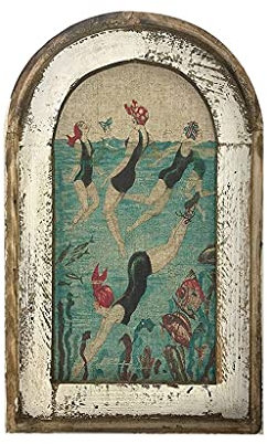 Ruiogoe Cadre en bois - Décoration murale de salle de bain - Faux panneau à suspendre - Décoration murale de natation