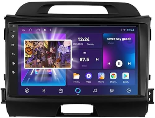 Android Auto Stereo GPS Navigation Für Kia Sportage 3 2010-2016, mit Rückfahrkamera Unterstützt Auto Radio Multimedia MP5 Bluetooth Lenkradsteuerung,8 Core 4G+WiFi 4G+64G