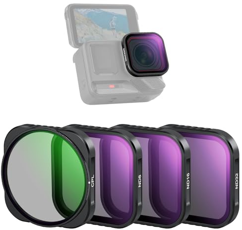 NEEWER Set di 4 filtri ND compatibili con Insta360 Ace Pro/Ace Pro 2, CPL + ND8 + ND16 + ND32, NON compatibile con Versione Aggiornata Protezione Obiettivo Rotonda e Ottagonale Ridisegnata, FL-C30