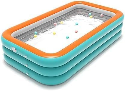 Aufblasbarer Swimmingpool mit elektrischer Pumpe, 3-lagiges Flachboden-Design für Familienspaß im Freien und Wasseraktivitäten