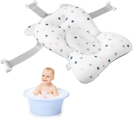 Rutschfestes Babybadekissen Für Neugeborene Badewannensitz Babe Badewanne Einsatz Babywanne Badewanneneinsatz Faltbare Mit Schnallen Und 3 Sicherheitsgurten Für Neugeborene 0-12 Monate Babybadewanne