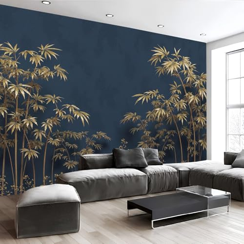 NAWVNMI Papier Peint Panoramique 3D, Bambou - Autocollant Mural pour Salon Chambre À Coucher Couloir, Style Oriental Luxe Poster Geant Murale 250 x 175cm
