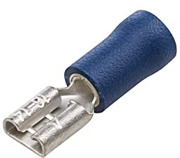 HELLA 8KW 744 697-003 Leitungsverbinder - blau - von: 1.5mm² - bis: 2.5mm² - Flachsteckhülse - 4,8 x 0,5 - Menge: 100
