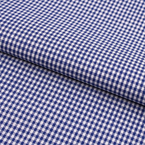 Stoff Meterware Karo 2x2 mm Baumwolle - Baumwollstoff, Züchen, Gingham, Bauernkaro, Kariert, Karomuster, Landhaus, Deko, Nähen, Basteln (Blau)