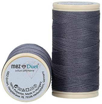 MEZ Duet Stärke 100 4645100-06540 grau Nähgarn, 100 % Polyester, 100m