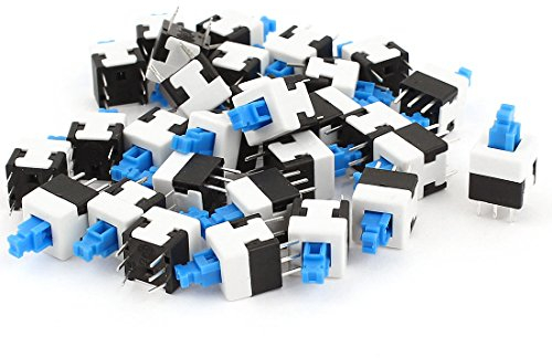 uxcell 30 piezas 6 pines cuadrados 8 mm x 8 mm tipo de enclavamiento DPDT Mini interruptor de botón