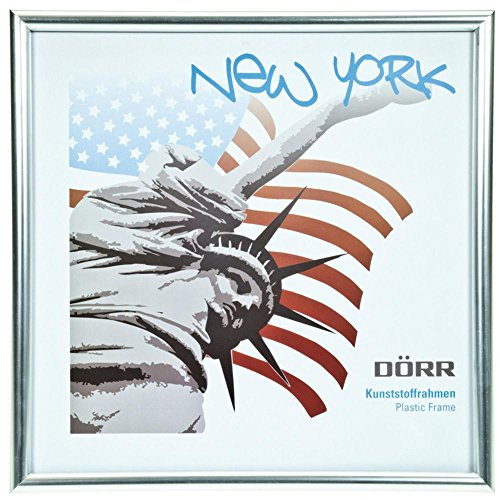 Dorr New York Fotorahmen, 10,2 x 10,2 cm, quadratisch, Plastik, Silber, 4x4inch