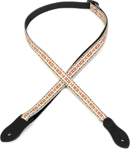 Levy's Leathers .5 Jacquard Weave Mandolin/Ukulele Strap with Dual Leather strap Pin Ends, Adjustable to 50 (MJ19UKE-001)