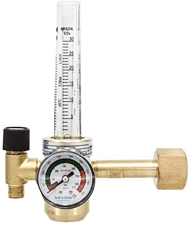 MESSER Druckminderer kompatibel mit Argon/Co2/Schutzgas 200 bar mit Flowmeter 0-30 l/min