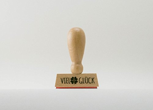 Stempel, Viel Glück 45mm x12mm, Holzstempel