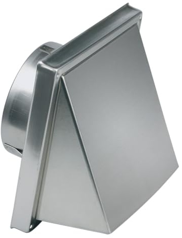 Abluft Haube Aussenhaube Anschluss 125mm Edelstahl 180x180mm mit Rückstauklappe