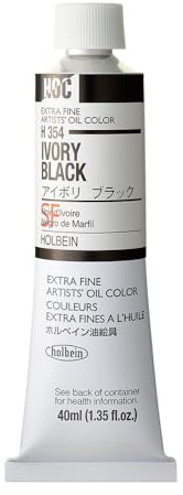 Holbein Artist - Oelfarbe - 40 ml - Elfenbeinschwarz