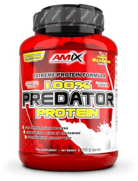 AMIX Predator Protein - Complément Protéiné en Poudre pour Augmenter la Masse Musculaire - Protéine de Lactosérum avec Enzymes Digestives - Acides Aminés BCAA et L-Glutamine - Vanille - 1 kg