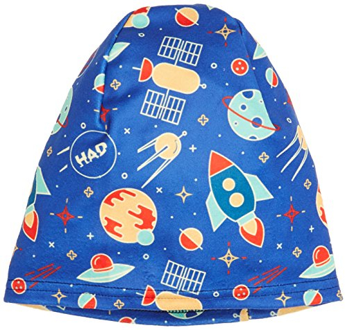 HAD Kinder Printed Fleece Beanie Rocket Mütze, Blau/Türkis/Rot/Gelb, One Size