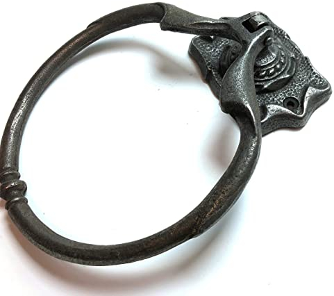 Ironmongery World Cast Iron Vintage Round Towel Ring Holder Wall Mount Mounted Kitchen Bathroom-Ai