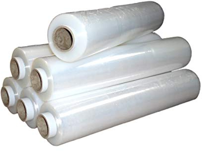 Realpack® 1 x Transparente Qualitätswickelfolie für Paletten, starke Schrumpffolie, kurzer Rollenkern, Größe – 400 mm x 300 m, ideal zum Umwickeln