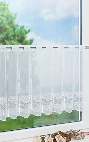 LYSEL Scheibengardine Genia (Bx H) 94.50cm * 30cm grau/weiß