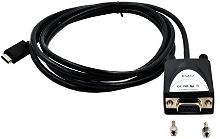 Exsys EX-2311-2F USB 2.0 C Stecker auf 1x Seriell RS-232 1.8 m Kabel mit 9 Pin Buchse LED Anzeige Schwarz