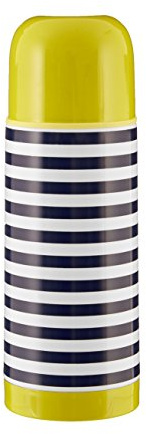 Premier Housewares Mimo Stripe Vacuum Flask, Double Walled, 350ml, Stainless-Steel, Blue, 7 x 7 x 20 cm