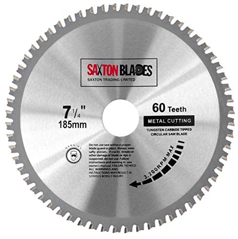 Saxton TCT18560TMB - Lama per sega circolare in alluminio e rame, 185 mm x 60 denti, per Bosch Makita Dewalt Evolution compatibile con seghe da 190 mm