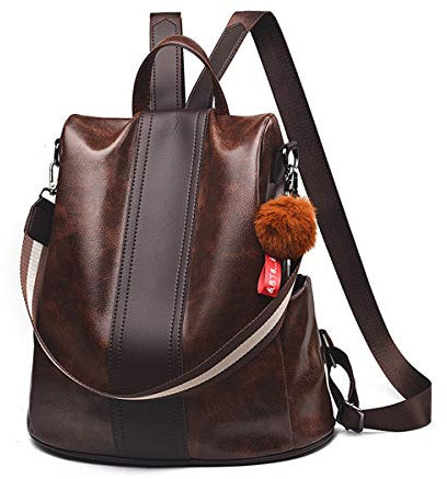 NICOLE & DORIS Rucksack Damen Anti Diebstahl Rucksackhandtaschen Große Kapazität Rucksack Schultertasche PU Leder wasserdichte Rucksäcke Schultasche Reiserucksack