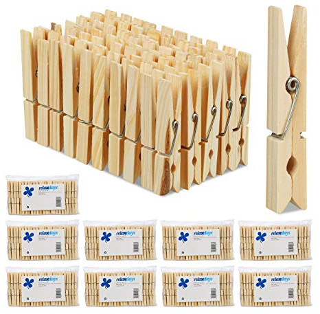 Pinces à Linge en Bois, Lot de 1000, épingle à lessive, Bricolage, pincettes pour séchage, Ressort en métal