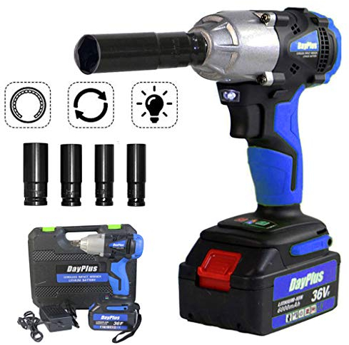 Yiyai 18V Akku-Schlagschrauber 1/2 Zoll Set mit 2 x Akku und EU Ladegerät, 420Nm, 4 Stecknüsse - 14/17/19/22mm, Vorwärts/Rückwärts Drehschlagschrauber mit Koffer