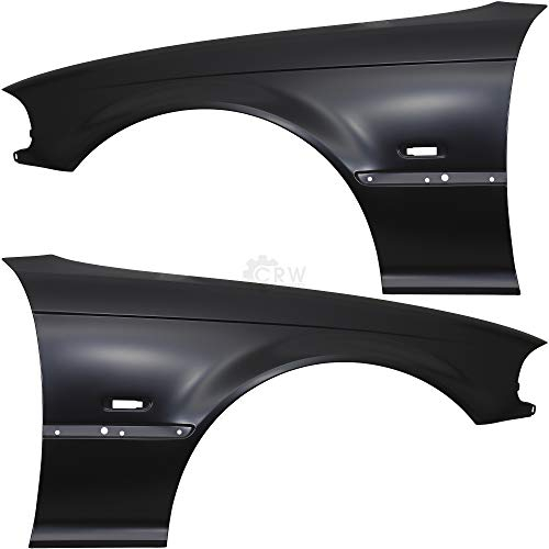 Diederichs Kotflügel Set für BMW 3er E46 Bj. 99-03 Coupe Cabrio, Schwarz, Stahl, vorne links & rechts mit Blinkerloch