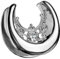 Halbrunder Flesh Tunnel Ohr Plug Piercing Spreader Halbrund Creole Ohrring Ohrpiercing Stahl Tribal mit Strass Glitzer Kristall Silber 16mm