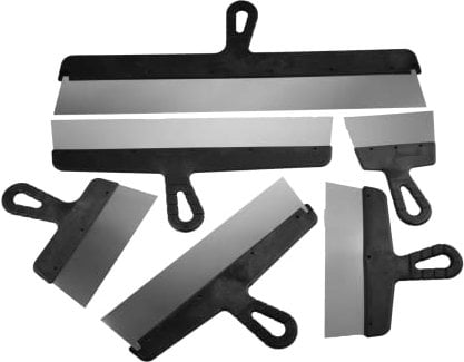 Toolty Stainless Steel Taping Knife, Flexible Wall Putty Knife, Drywall Scraper, Finishing Coat Spatula - Set 150, 200, 250, 350, 450, 600mm - DIY - TLTY-0990