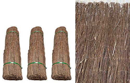 ADO - Rollo Brezo Ecológico Oscuro | Ocultación Total Jardín y Balcón | Duradero y Resistente | 1m Altura x 3m Longitud, 2800 g/m2. (3- Rollos)