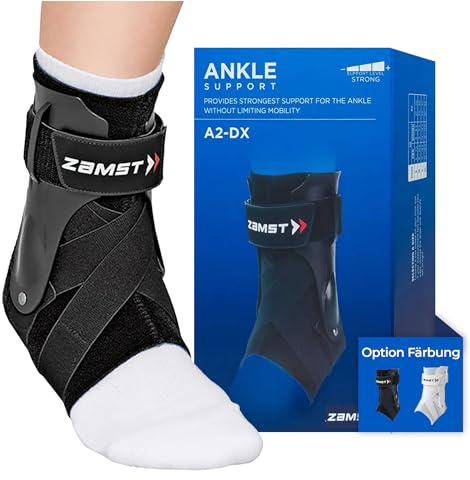 Zamst A2-DX - Cavigliera per Distorsioni Gravi | Protezioni laterali, ad Alta Stabilità, Distorsioni gravi (fino a Grado III), Lesioni Articolazione, regolabile e Anatomica