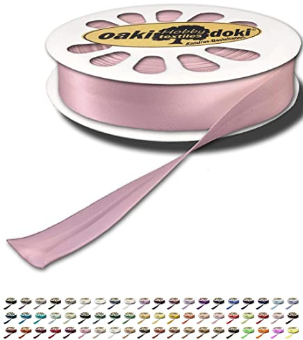 Sandras-Bastelladen Schrägband/Einfassband Satin gefalzt 20m x 20mm 718-Rosa