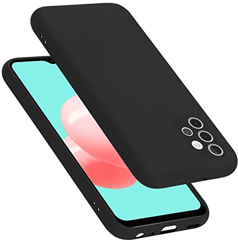 Cadorabo Hülle kompatibel mit Samsung Galaxy A32 4G Hülle Silikon Handyhülle für Galaxy A32 4G Case aus flüssigem Silikon- Kratzfeste und stoßfeste dünne TPU Schutzhülle - Liquid SCHWARZ