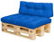 Royal Schneider Set Sitzkissen Rückenkissen Palettensofa Palettenpolster - 2er Set - 1Stk. 120x80 + 1Stk. 120x40, Farbe - Schulblau