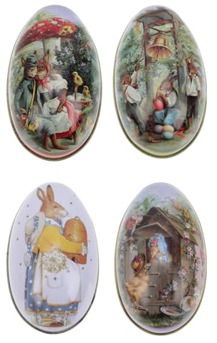 Ostereier Keksdose Bunny Metall Blechdose: 6Stücke Ostereier zum Befüllen Ostereier Süßigkeiten Kasten Ostereier Plätzchendose Osterdeko Eier zum Befüllen