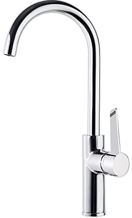 Ramon Soler - Grifo de Fregadero de Cocina Monomando Cromado con Sistema S2 de Ahorro de Agua Serie Drako